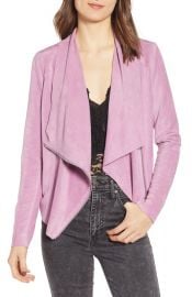 BLANKNYC Faux Suede Drape Front Jacket  Regular  amp  Plus Size    Nordstrom at Nordstrom